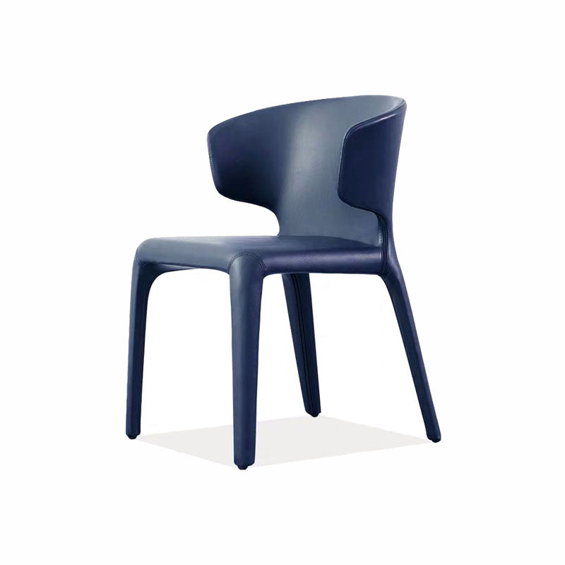 Fauteuil en cuir de style design, finition mate, chaise de salle à manger simple à dossier solide