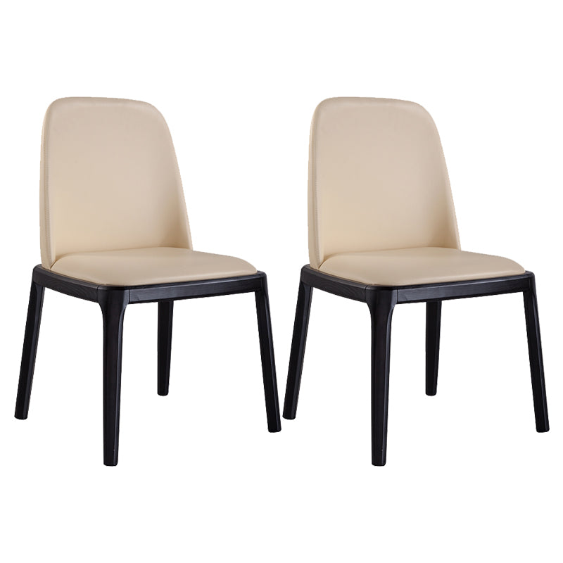 Industriel Ash Chaise de salle à manger Parsons Chaise d'appoint en cuir au fini mat (Ensemble de 2)