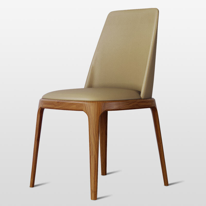 Silla de comedor industrial Ash Parsons, silla auxiliar de cuero con acabado mate (juego de 2)