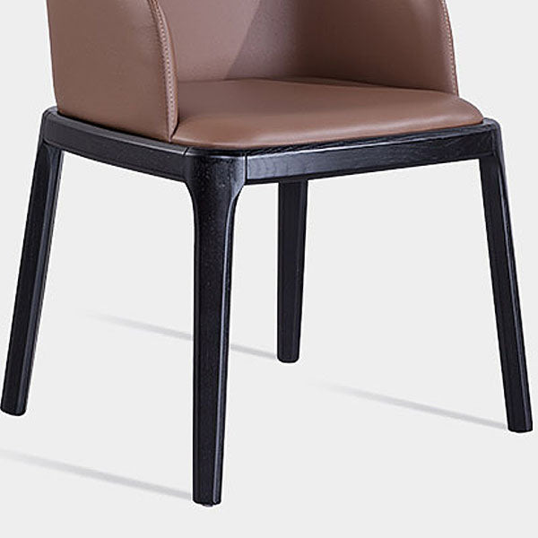 Silla de comedor industrial Ash Parsons, silla auxiliar de cuero con acabado mate (juego de 2)