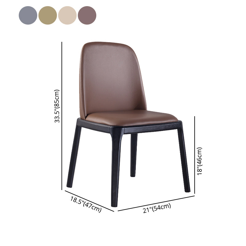 Silla de comedor industrial Ash Parsons, silla auxiliar de cuero con acabado mate (juego de 2)