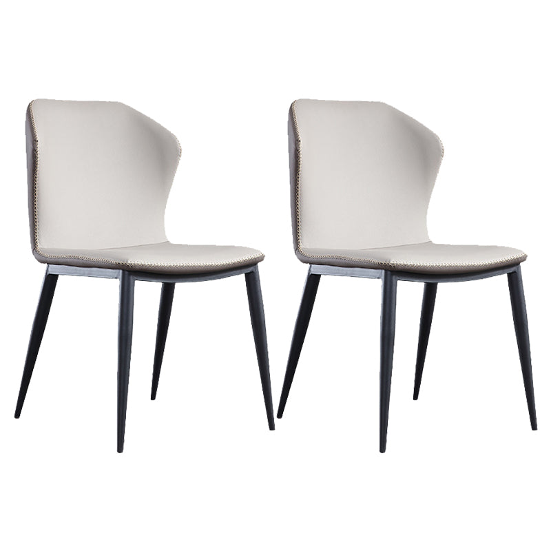 Modern Style Metal Chairs Wingback Side Kitchen Dining Chair (Set of 2)