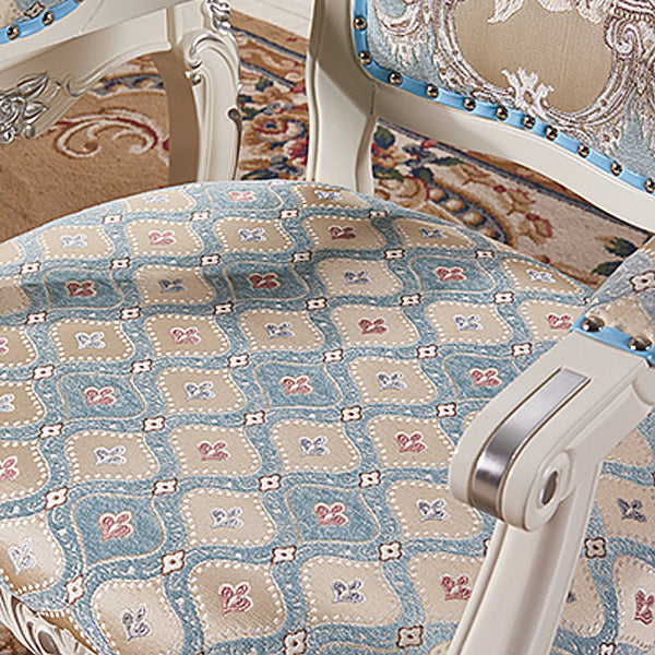 Silla de comedor tapizada victoriana King Louis Back Silla de comedor con acabado mate (juego de 2)