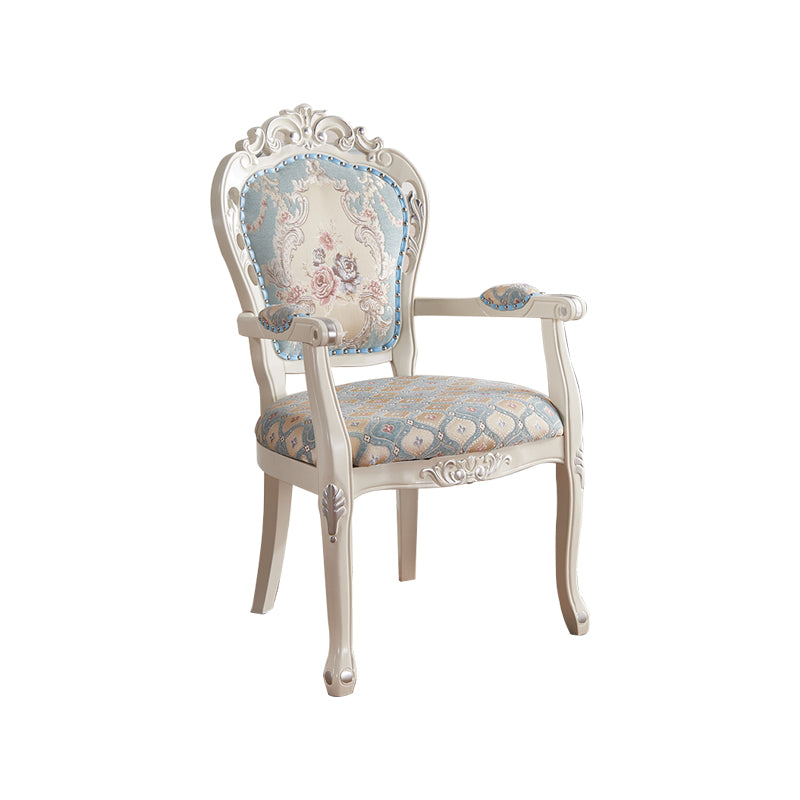 Silla de comedor tapizada victoriana King Louis Back Silla de comedor con acabado mate (juego de 2)