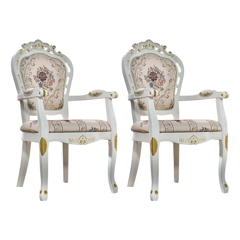 Fauteuil de maison en tissu victorien, dossier King Louis, finition mate, chaise de salle à manger (Ensemble de 2)