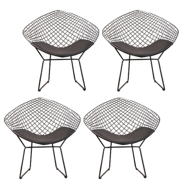 Sillas de comedor escandinavas sin brazos Sillas auxiliares de comedor tapizadas con patas de metal
