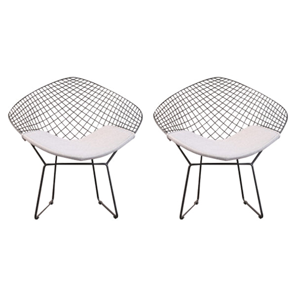 Sillas de comedor escandinavas sin brazos Sillas auxiliares de comedor tapizadas con patas de metal