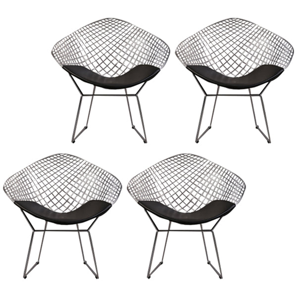 Sillas de comedor escandinavas sin brazos Sillas auxiliares de comedor tapizadas con patas de metal
