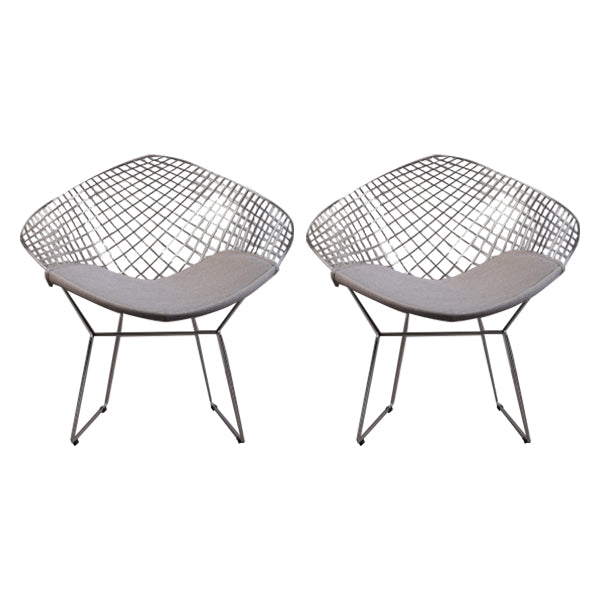 Sillas de comedor escandinavas sin brazos Sillas auxiliares de comedor tapizadas con patas de metal