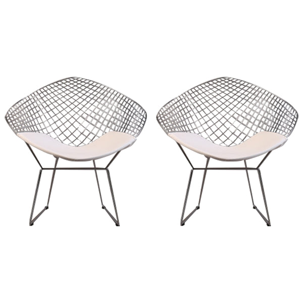 Sillas de comedor escandinavas sin brazos Sillas auxiliares de comedor tapizadas con patas de metal