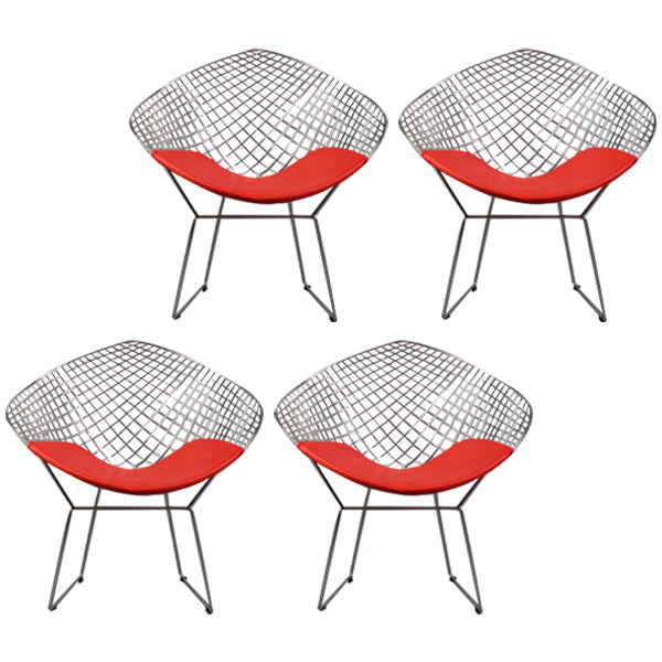Sillas de comedor escandinavas sin brazos Sillas auxiliares de comedor tapizadas con patas de metal