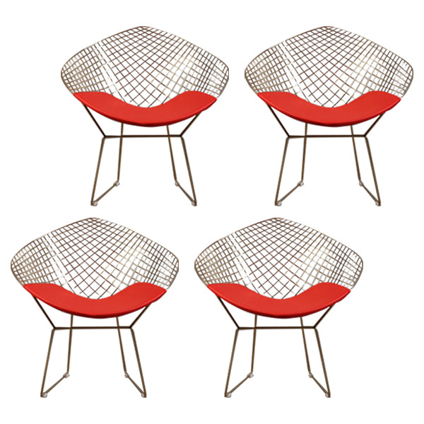 Sillas de comedor escandinavas sin brazos Sillas auxiliares de comedor tapizadas con patas de metal