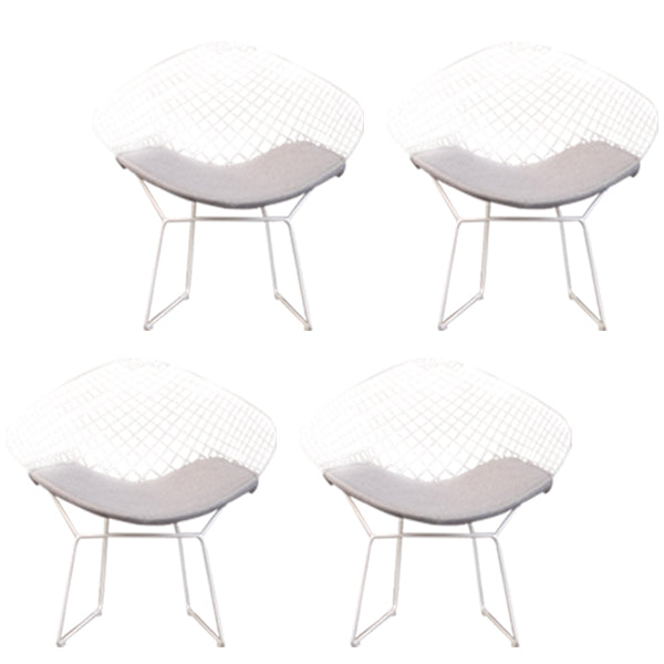 Sillas de comedor escandinavas sin brazos Sillas auxiliares de comedor tapizadas con patas de metal