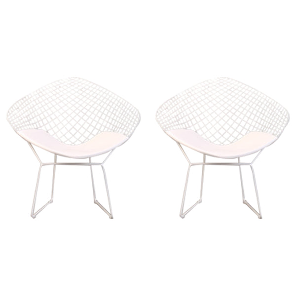Sillas de comedor escandinavas sin brazos Sillas auxiliares de comedor tapizadas con patas de metal