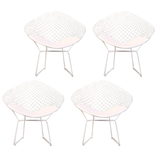 Sillas de comedor escandinavas sin brazos Sillas auxiliares de comedor tapizadas con patas de metal