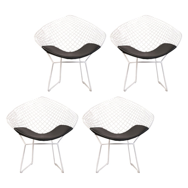 Sillas de comedor escandinavas sin brazos Sillas auxiliares de comedor tapizadas con patas de metal