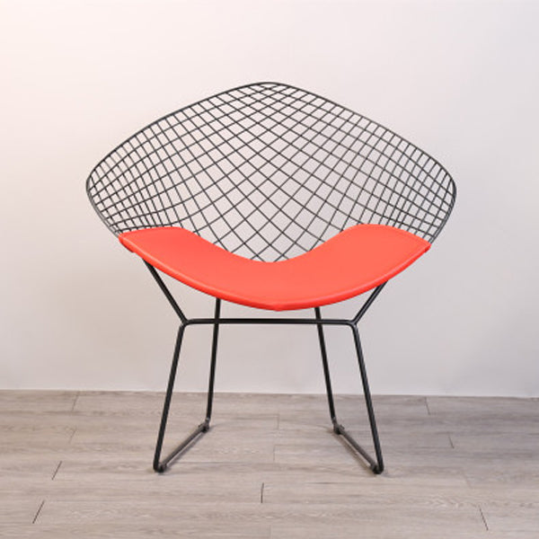 Chaises de salle à manger scandinaves sans accoudoirs, chaises d'appoint rembourrées avec pieds en métal