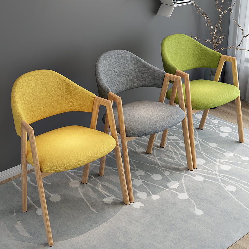 Sillas de comedor modernas Sillón de comedor tapizado con patas de metal (juego de 4)