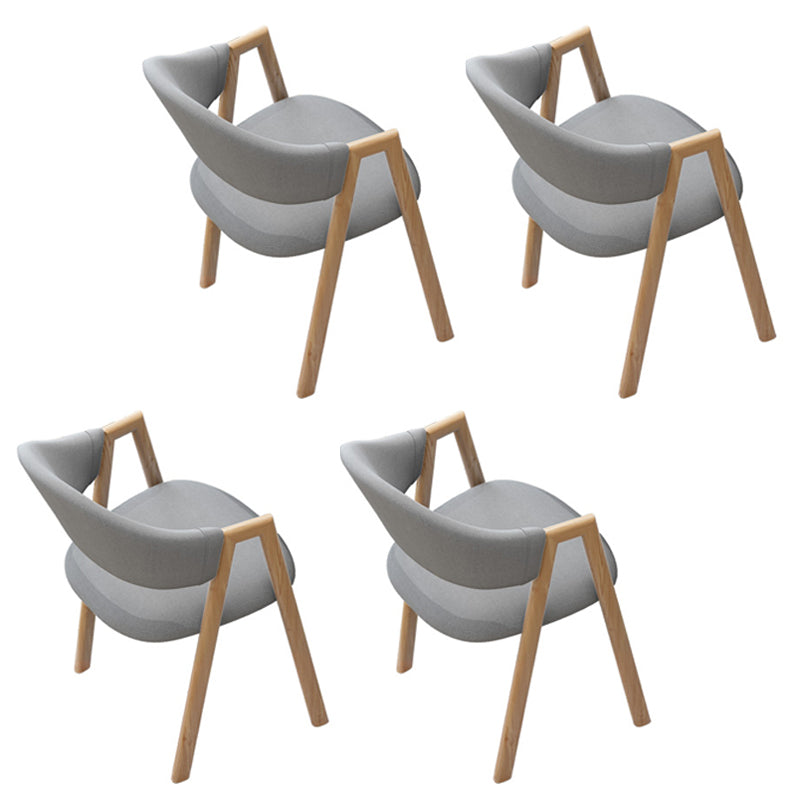 Sillas de comedor modernas Sillón de comedor tapizado con patas de metal (juego de 4)
