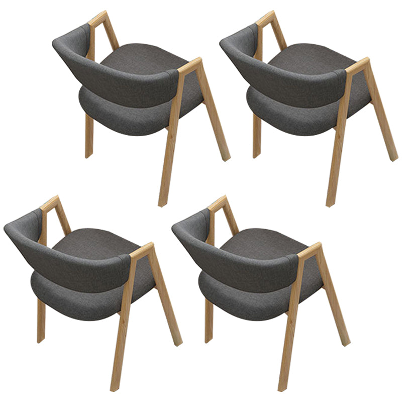 Fauteuils de salle à manger modernes Fauteuil de salle à manger rembourré avec pieds en métal (Ensemble de 4)