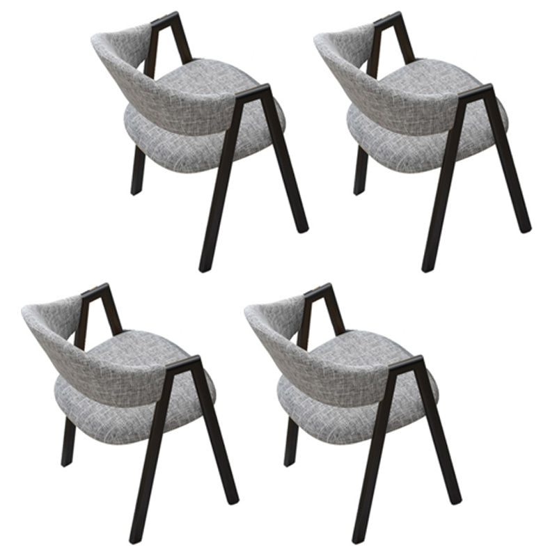 Fauteuils de salle à manger modernes Fauteuil de salle à manger rembourré avec pieds en métal (Ensemble de 4)