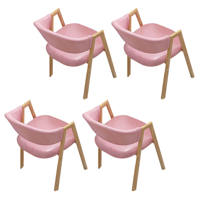 Sillas de comedor modernas Sillón de comedor tapizado con patas de metal (juego de 4)