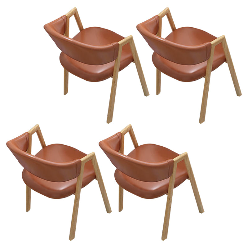 Sillas de comedor modernas Sillón de comedor tapizado con patas de metal (juego de 4)