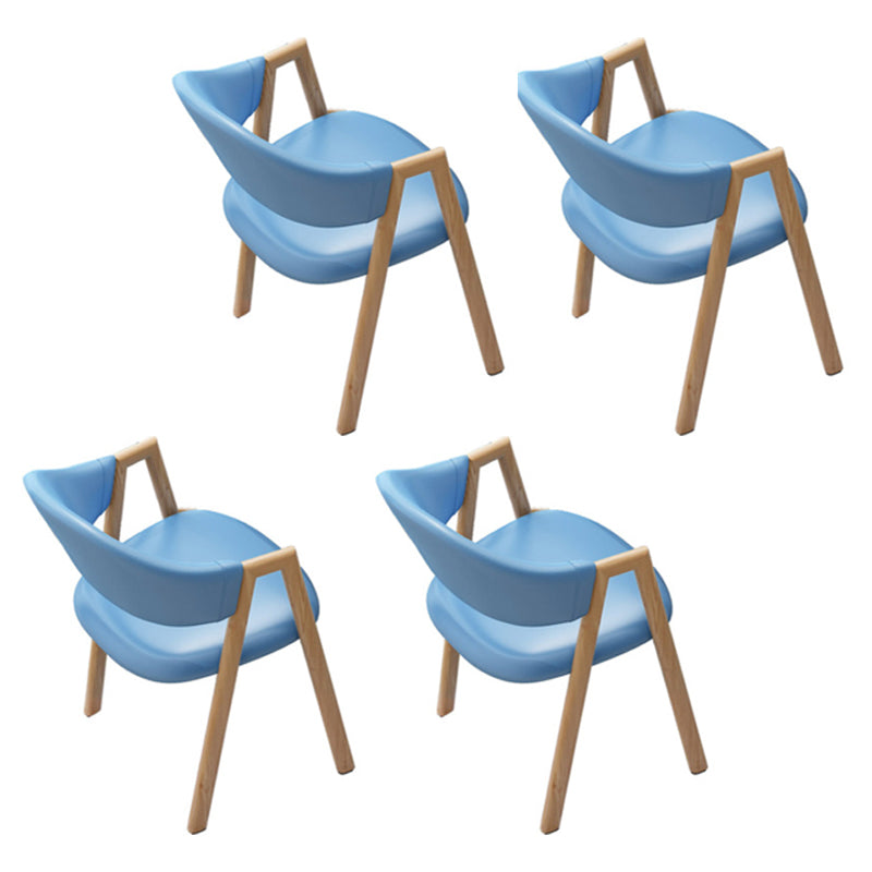 Sillas de comedor modernas Sillón de comedor tapizado con patas de metal (juego de 4)