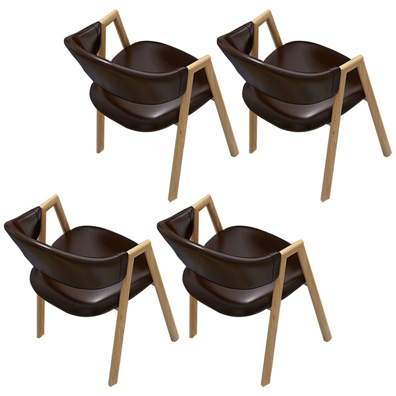 Sillas de comedor modernas Sillón de comedor tapizado con patas de metal (juego de 4)