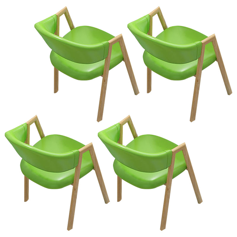 Sillas de comedor modernas Sillón de comedor tapizado con patas de metal (juego de 4)