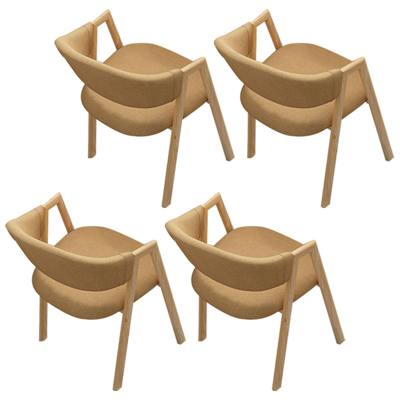 Sillas de comedor modernas Sillón de comedor tapizado con patas de metal (juego de 4)
