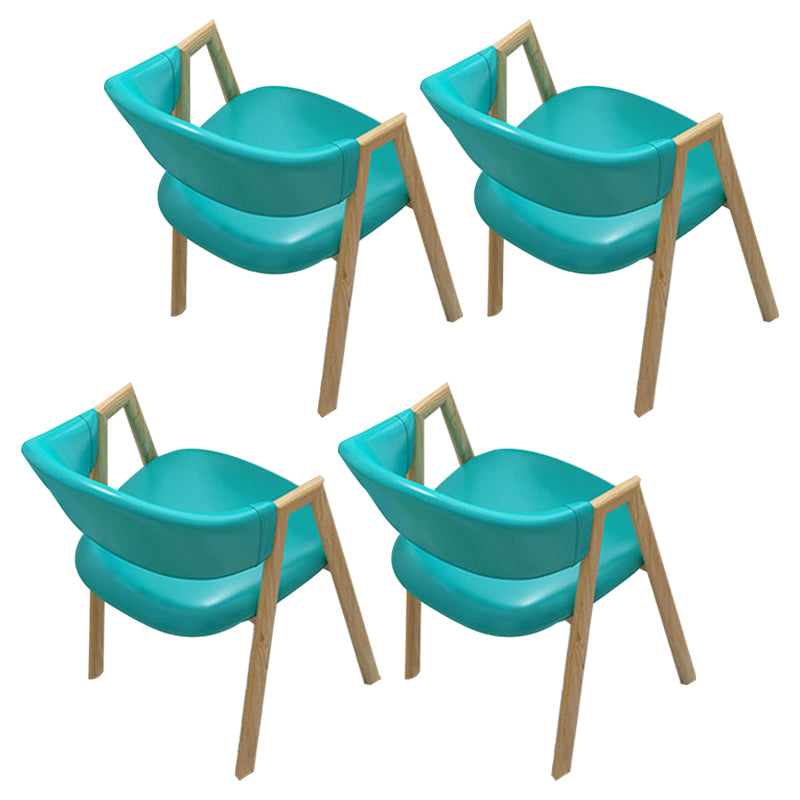 Sillas de comedor modernas Sillón de comedor tapizado con patas de metal (juego de 4)