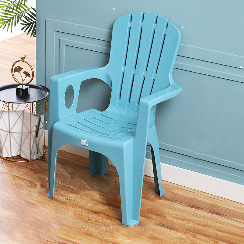 Fauteuils de salle à manger de Style minimaliste, chaise latérale empilable à dossier à lattes en plastique pour usage domestique
