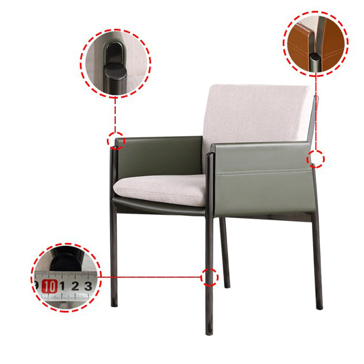 Silla casera de cuero de estilo diseñador, sillón lateral de comedor con respaldo sólido