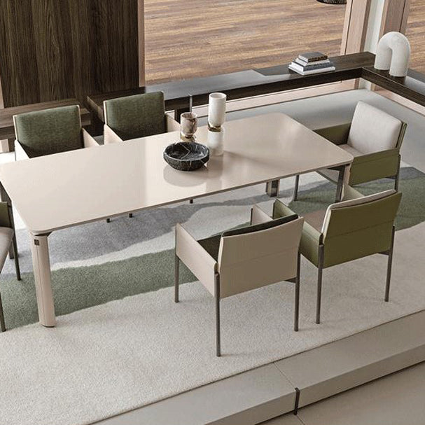 Silla casera de cuero de estilo diseñador, sillón lateral de comedor con respaldo sólido