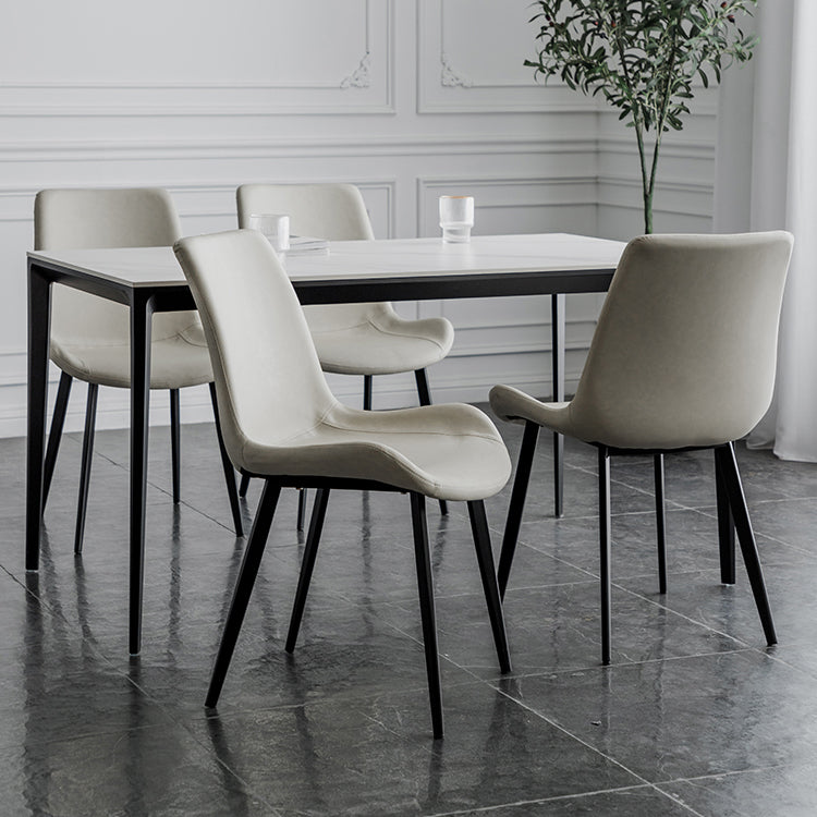 Silla lateral de comedor de metal de estilo nórdico, silla lateral de comedor sin brazos para cocina