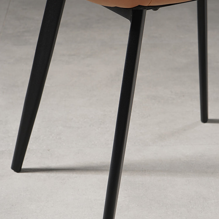 Silla lateral de comedor de metal de estilo nórdico, silla lateral de comedor sin brazos para cocina