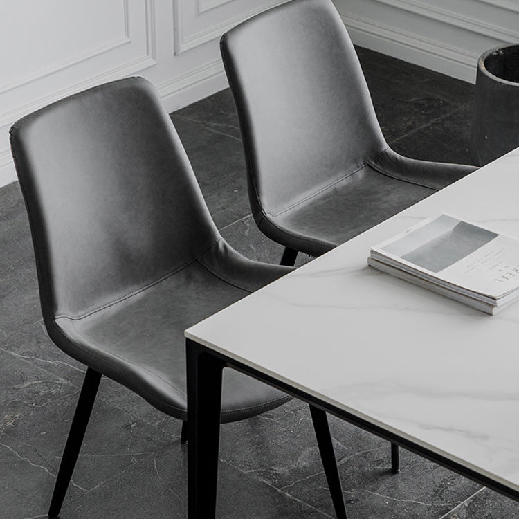 Silla lateral de comedor de metal de estilo nórdico, silla lateral de comedor sin brazos para cocina
