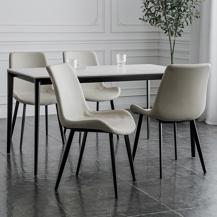 Silla lateral de comedor de metal de estilo nórdico, silla lateral de comedor sin brazos para cocina