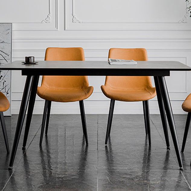 Silla lateral de comedor de metal de estilo nórdico, silla lateral de comedor sin brazos para cocina