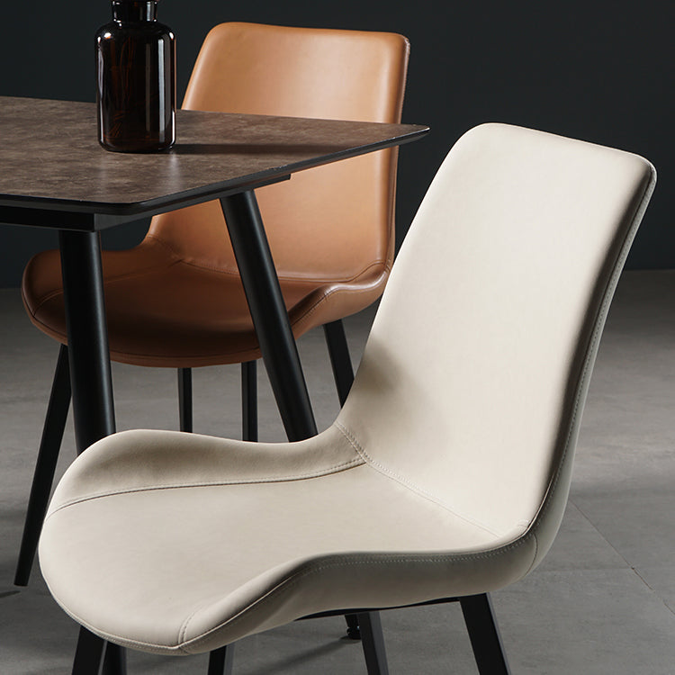 Silla lateral de comedor de metal de estilo nórdico, silla lateral de comedor sin brazos para cocina