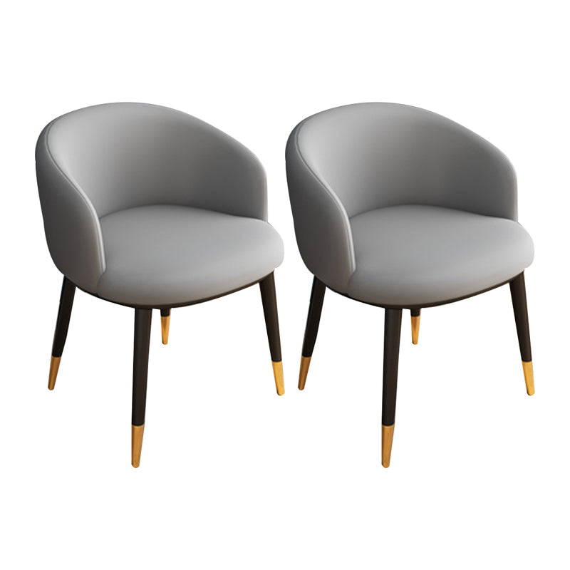 Chaise de salle à manger sans bras en métal Glam, chaise latérale de salle à manger rembourrée pour restaurant