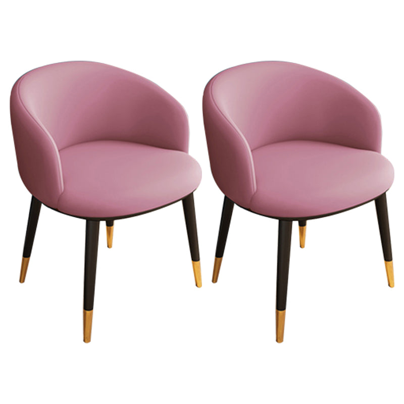 Chaise de salle à manger sans bras en métal Glam, chaise latérale de salle à manger rembourrée pour restaurant