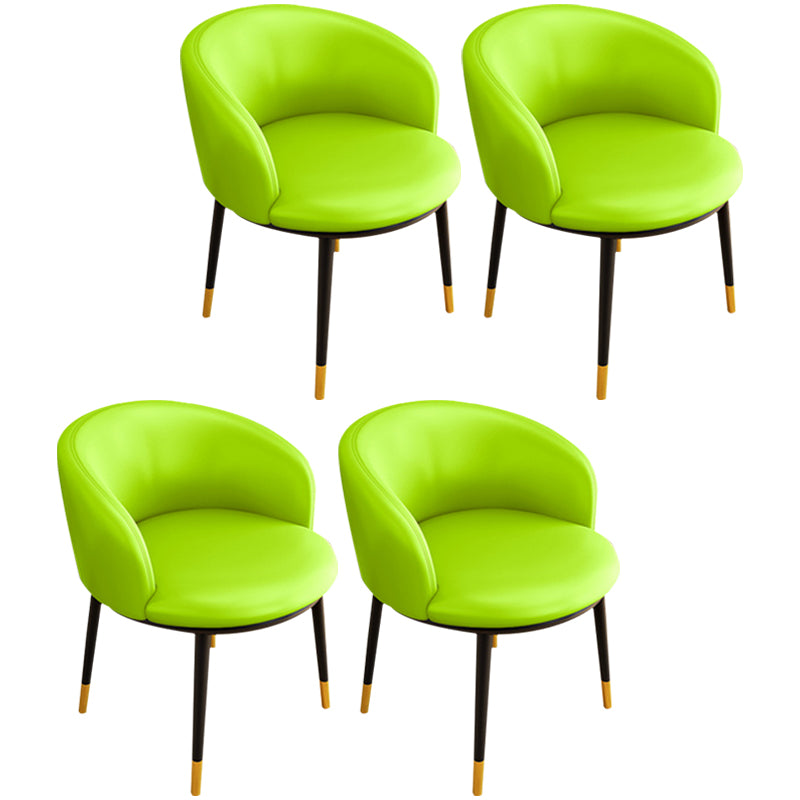Silla sin brazos de comedor de metal Glam, silla lateral de comedor tapizada para restaurante