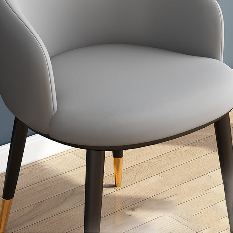Silla sin brazos de comedor de metal Glam, silla lateral de comedor tapizada para restaurante