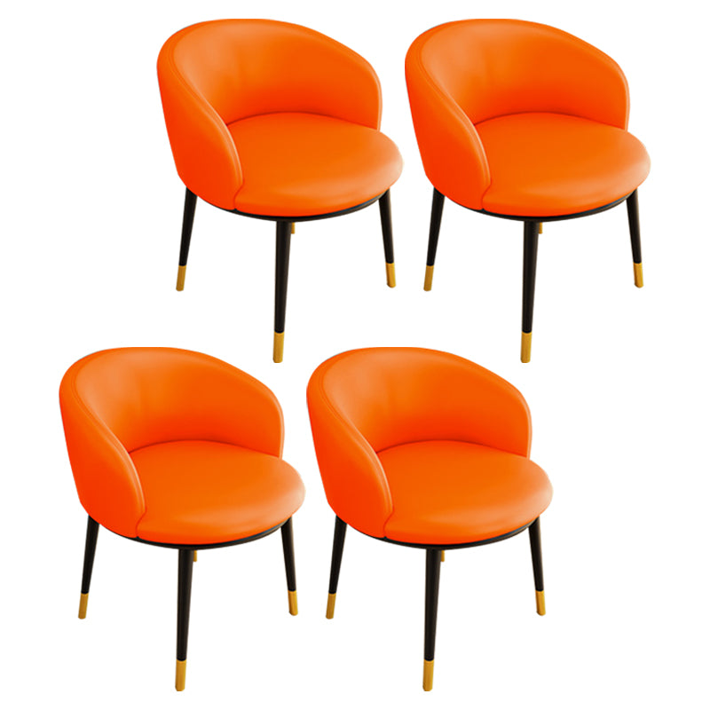 Silla sin brazos de comedor de metal Glam, silla lateral de comedor tapizada para restaurante