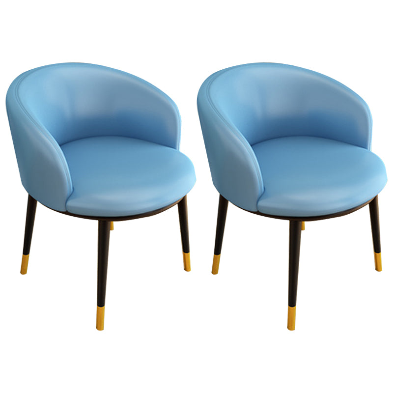 Silla sin brazos de comedor de metal Glam, silla lateral de comedor tapizada para restaurante