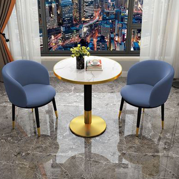 Silla sin brazos de comedor de metal Glam, silla lateral de comedor tapizada para restaurante