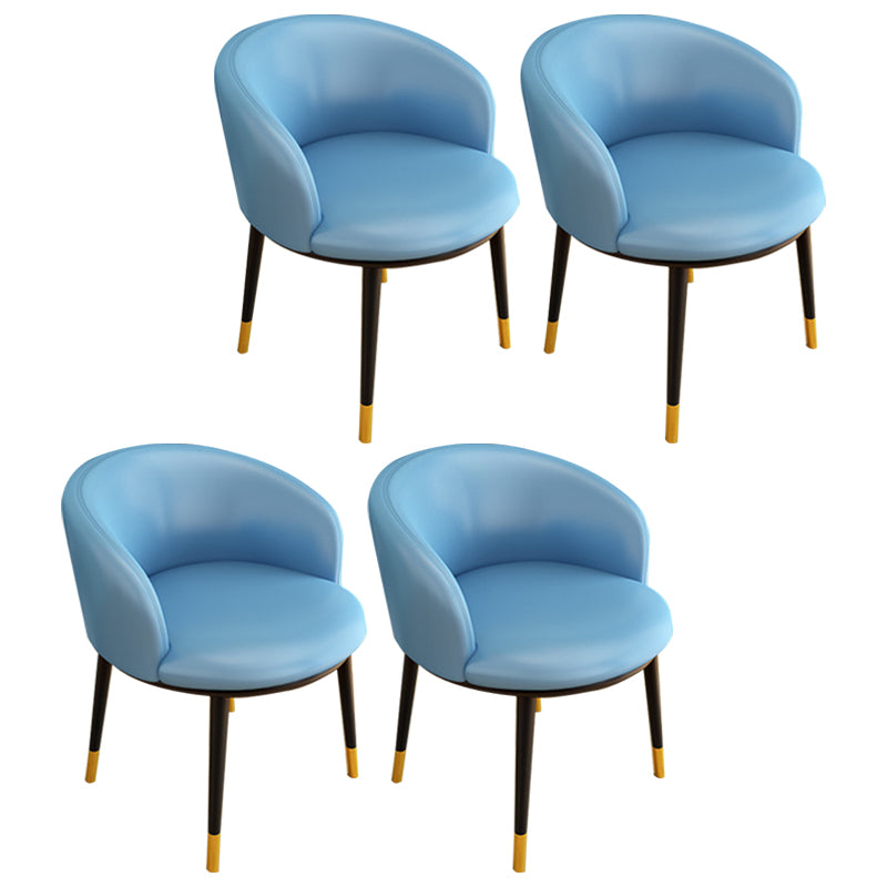Silla sin brazos de comedor de metal Glam, silla lateral de comedor tapizada para restaurante