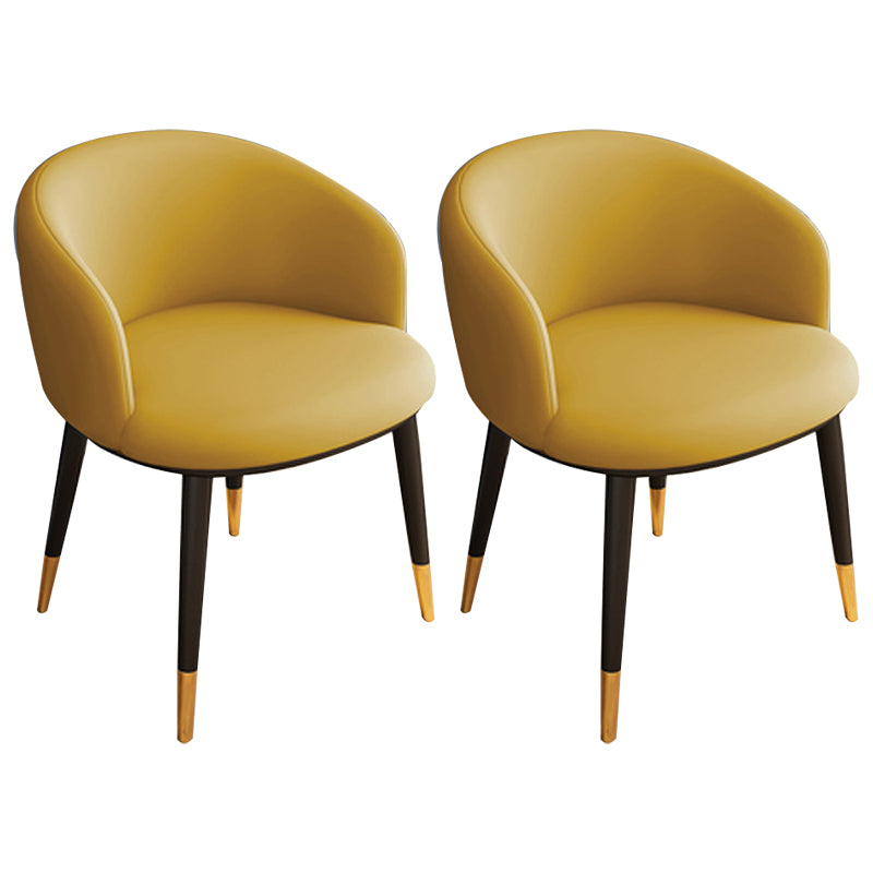 Chaise de salle à manger sans bras en métal Glam, chaise latérale de salle à manger rembourrée pour restaurant